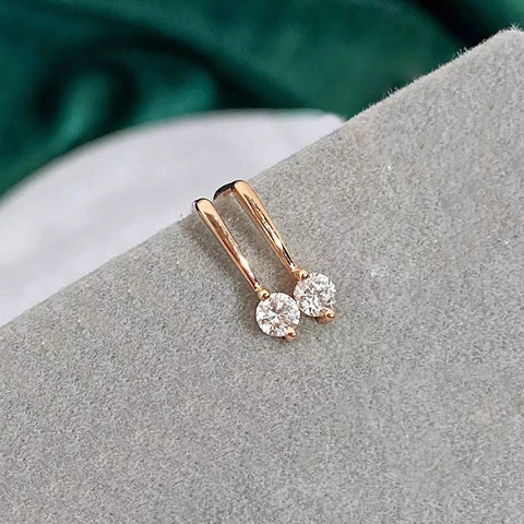 Simple Inlaid Zircon Stud Earrings Minimalist